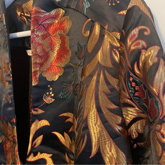 SOFT SURROUNDINGS Moon Dynasty Satin Brocade Kimono Jacket - Size Large - Picture 5 of 13